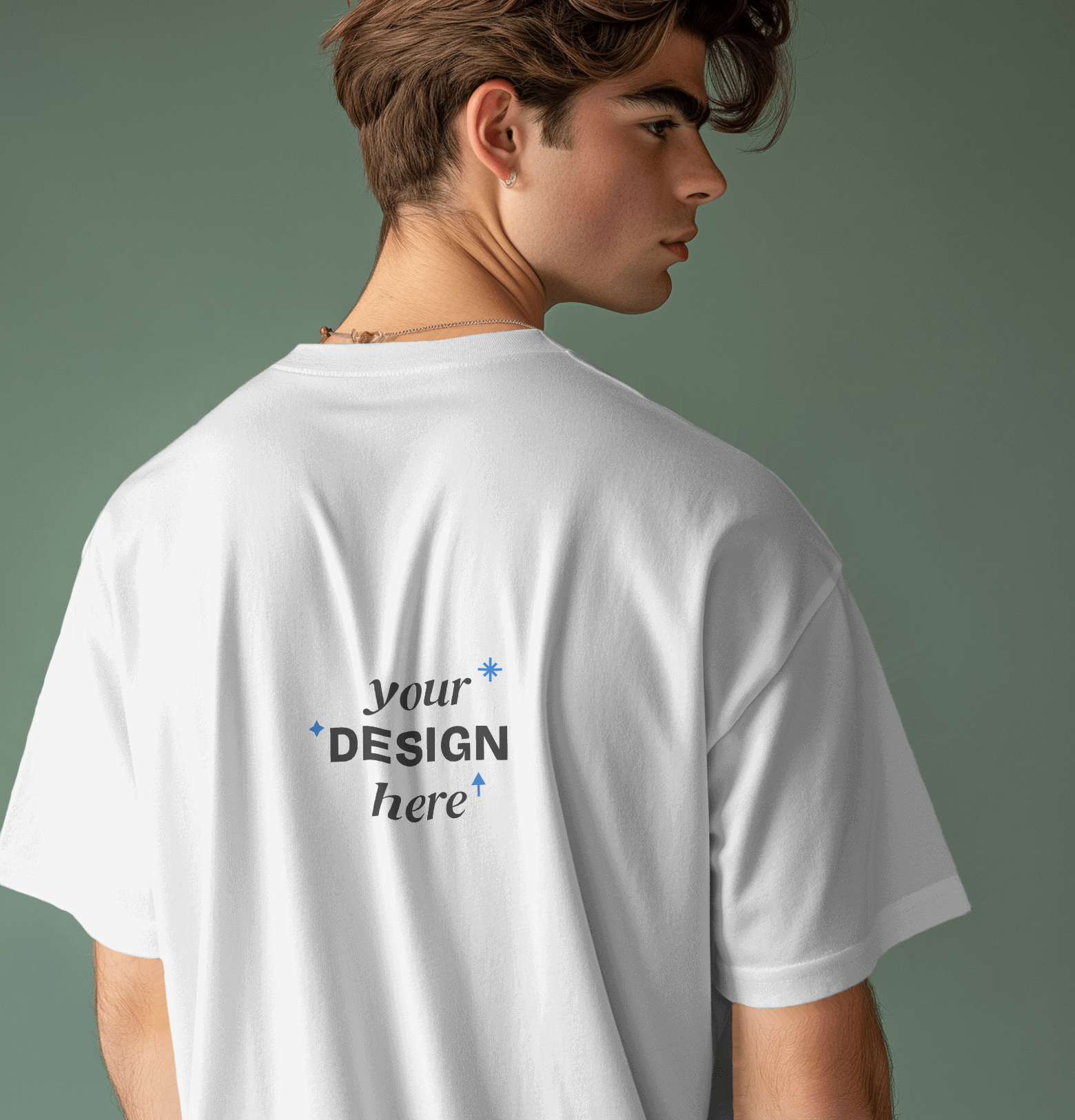 Premium cotton t-shirt mockup showing front and back views