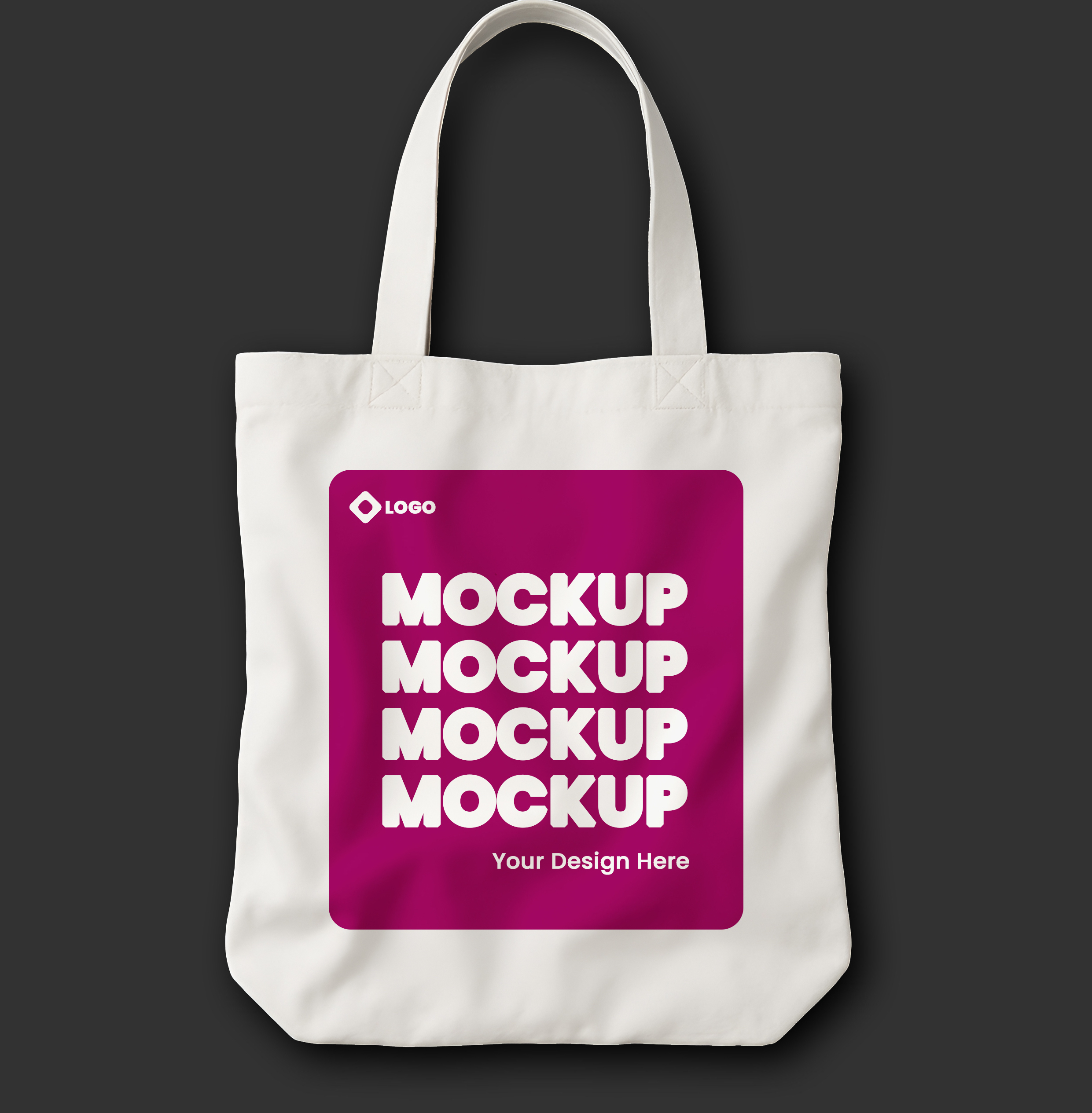 Canvas tote bag mockup showing front and back design areas
